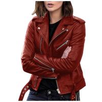 Chaqueta de Primavera Casual para Mujer Talla Grande Moda de Cuero Falsio Ajuste Delgado - details 4