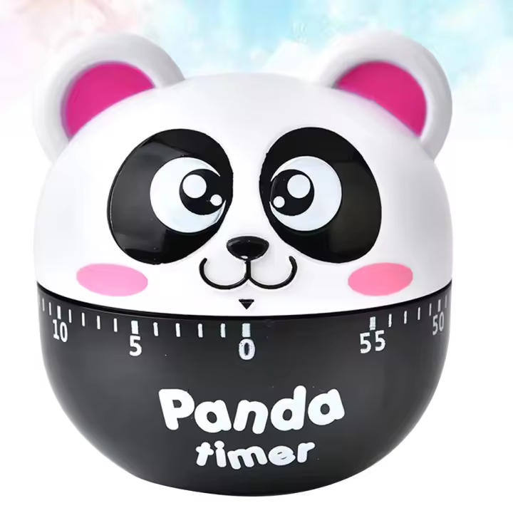 Temporizador creativo para el hogar, cocina, juguetes para niños, Panda, trabajo mecánico, despertador para niños - 1