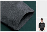 Camiseta de Estilo Vintage para Hombres CASUMANL Cuello Redondo Largo Camiseta Negro y Gris - details 10