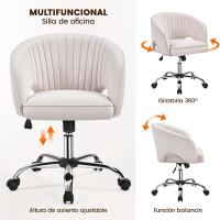 Silla de Oficina de Terciopelo Ruinas Giratorias de 360° Ajustable en Altura - details 24