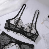Lencería elegante, sexy y sensual con estampado floral transparente, conjunto de lencería erótica de 5 piezas para mujer, conjunto de sujetador de encaje íntimo y sexy para adultos, edición completa. - details 5