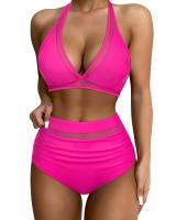 Conjunto de Bikini de Cintura Alta Traje de Baño Negro Ajustable para Mujeres Control de Barriga - details 6
