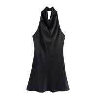 Vestido de satén con cuello halter, éxito de ventas en AliExpress, ropa de mujer europea y americana transfronteriza - details 0