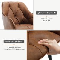 Cocina con Respaldo y Apoyobrazos Silla de Salon Moderno con Patas Metálicas Silla Ergonómica para - details 1