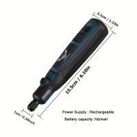 Conjunto de Molinillo Eléctrico Recargable por USB de 15 piezas/50 piezas para Tallar Jade, Molino Eléctrico Doméstico Mini Tipo Bolígrafo Máquina de Molienda Giratoria Herramienta para Esquinas de Muebles - details 2