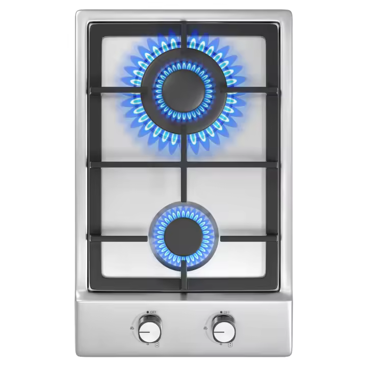 Campana de Gas Domino Iseasy 2 Quemadores, Soporte de Olla de Hierro Fundido, 2 Zonas de Acero Inoxidable Instalación Integrada, Autosuficiente - 1