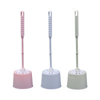 Cepillo De Limpieza Para Inodoro Con Base Set De Hogar Cepillo De Plástico Con Cabeza Redonda Y Mango Largo Evita Esquinas Muertas - details 7