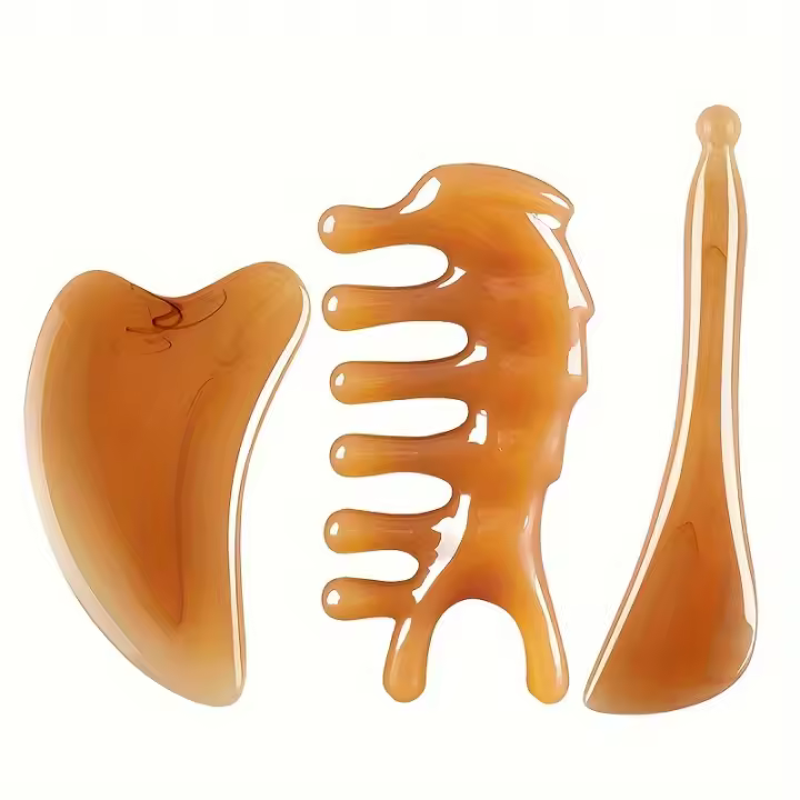 Herramientas de Masaje Gua Sha 3Pcs para Masaje Facial y Cuerpo Regalo Perfecto para Madre - 1