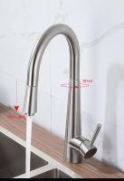 Grifo de fregadero de cocina extraíble de acero inoxidable 304, mezclador giratorio de un solo orificio, grifo de agua giratorio retráctil - details 2