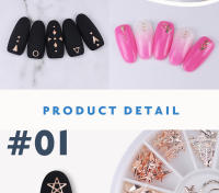 Diamantes de imitación para uñas en Rueda, tachuelas brillantes, herramientas de manicura, escamas de rebanadas metálicas de colores, nueva decoración de uñas 3D - details 1