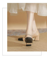 Zapatos individuales de 5 cm para primavera y otoño, color blanco y negro en bloques, zapatos Mary Jane con punta cuadrada. - details 15