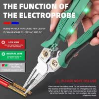 Alicates pelacables de electricista 8 en 1, cortador de cables multifuncional antideslizante, agarre cómodo de acero inoxidable - details 4