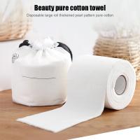 Toallas faciales desechables de algodón para baño, toallitas desmaquillantes, seco y húmedo, rollo de papel para el cuidado de la piel - details 6