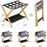 Maletas, Portaequipajes Bambú con 5 correas, Reposa Maletas para Hogar Hotel, Soporta hasta 60kg (2, Natural) - details 3