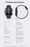 NORTH EDGE-reloj inteligente deportivo para hombre, dispositivo resistente al agua 3ATM, anticaída, medición de oxígeno en sangre, monitoreo del sueño, Bluetooth, reproducción de música, batería de 420mAh, modo de espera largo - details 17