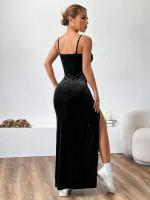 Vestido de tirantes dulces y picantes de mujer con cintura alta y calzoncillos para adelgazar falda media y larga - details 2
