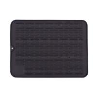 Alfombrilla de silicona para secado de platos, alfombrilla antideslizante para secado de platos, resistente al calor, color negro, 1 piezas - details 0