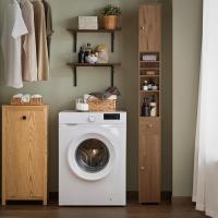 Mueble de baño tipo columna con armario alto, estanterías de baño con 5 estantes abiertos, 2 puertas y 1 cajón, color blanco, 20 x 20 x 180 cm - details 29