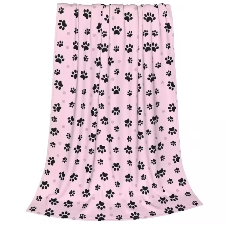 Mantas de pata rosa, manta cálida y divertida de felpa para el hogar, Otoño/Invierno - 1