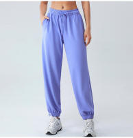 Pantalones de chándal sueltos de cintura alta de primavera para mujer, pantalones largos informales adelgazantes con capa de aire suave para Fitness - details 31