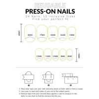 24pcs Uñas Postizas Almendro Rosa Y Nude Para Mujeres Y Niñas Decoración De Uñas Con Lazo Falso De Resina Artículos De Manicura - details 1