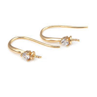 Latón color oro de 18 quilates, compatible con cuentas de medio agujero con ganchos de medio pasador para pendientes, joyería de alta calidad, accesorios para manualidades. - details 4