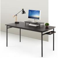 14075cm, Escritorio negro de metal con almacenamiento y soporte para monitor, Escritorio con acabado espresso, Mesa para ordenador, Montaje sencillo - details 1