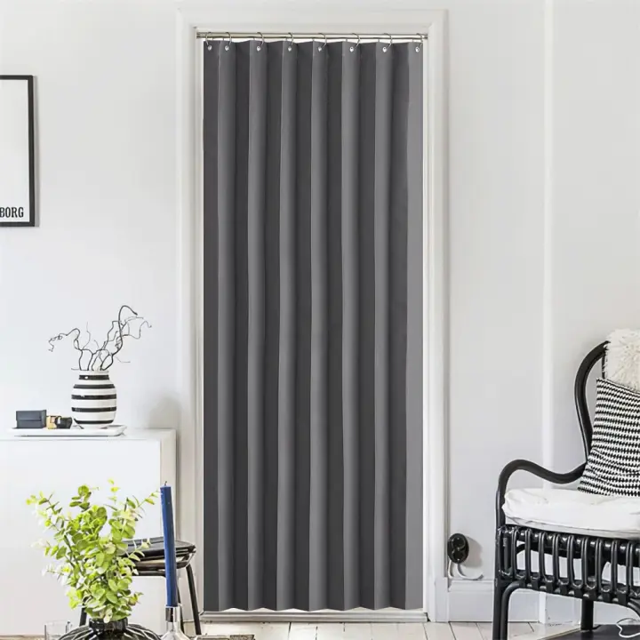RYBHOME-cortinas opacas para puerta de estilo acordeño, divisor de habitación para sala de estar, baño y dormitorio - 1