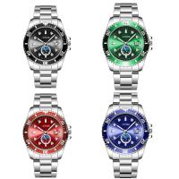 Reloj Deportivo de Acero con Correa de Cuero de Lujo Reloj de Cuarzo con Calendario para Hombres - details 1