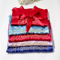 Bata de novia para dama de honor, bata de baño tipo kimono bordada, camisón informal de satén corto, ropa de dormir Sexy para mujer - details 7
