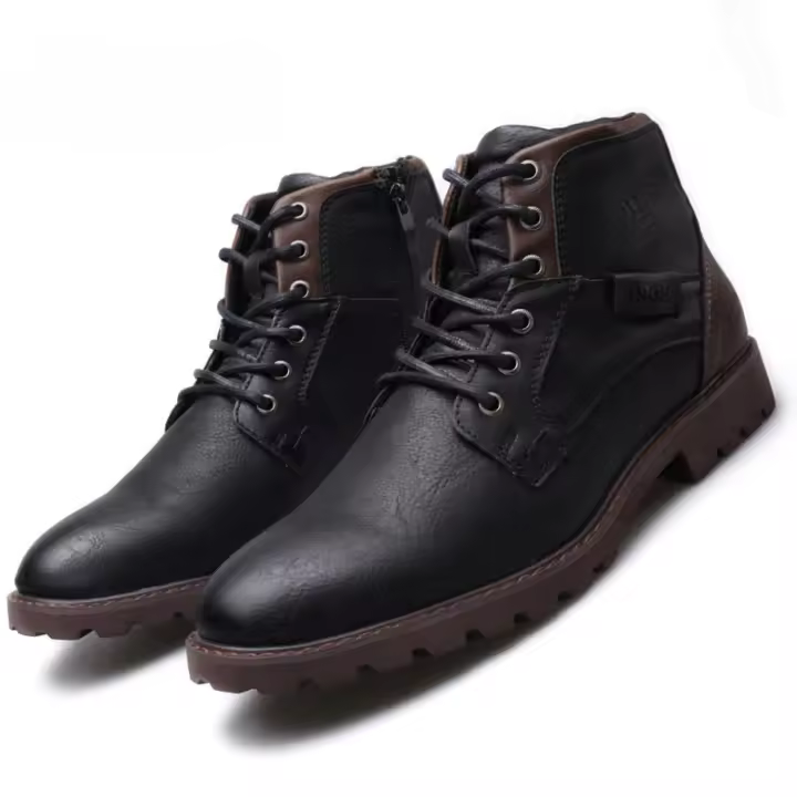 Botas cortas con cremallera de gran tamaño zapatos de hombre zapatos altos de otoño e invierno - 1