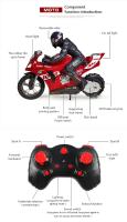 Moto de Carreras RC para Niños Scooter Eléctrico de Alta Velocidad 4 Canales Modelo de Regalo 1/6″ - details 6