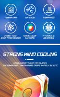 Ventilador para caja Frostwind PRISM IV PRO de 120 mm, 5 V 3 PIN ARGB, 12 V 4 PIN PWM, espejo infinito, 1650 RPM, 65 CFM, refrigerador silencioso para PC, sincronización MOBO, control de velocidad, para radiador de escritorio/refrigerador de CPU/caja de - details 1