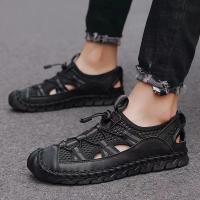 Sandalias de verano para hombre, sandalias de malla para exteriores, zuecos suaves, sandalias para hombre, sandalias deslizantes hechas a mano, zapatillas romanas para exteriores - details 17