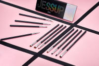 Jessup-Juego de brochas para delineador de ojos, 11 piezas, profesional, tapered angular, plano, ultrafino, preciso, T324 - details 4