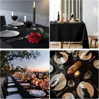 Mantel rectangular negro de 54 x 108 pulgadas: manteles desechables para comidas, fiestas y otros ocasos. - details 5