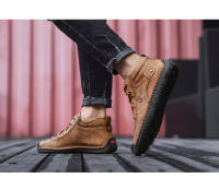 Zapatos informales para hombre, zapatos antideslizantes transpirables de cuero Unisex para caminar, zapatos cosidos a mano para mujer - details 12
