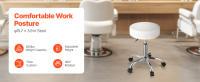 SucceBuy Taburete rodante con ruedas, redondo, altura ajustable, cuero PU grueso, taburete giratorio para salón, spa, clínica - details 0