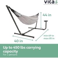 Hamaca de Acero Sólido Portátil Hamaca para 2 Personas con Mesa Auxiliar - details 2