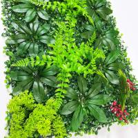 Panel de pared de planta verde artificial, 1 unidad, con césped, flores, boj, seto, pared, valla de privacidad artificial exterior, pantalla, - details 0