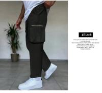 Pantalones Plus Size para Hombres Diseño de Cremallera, Bolsillos Tres Dimensiones, Versátil para Deportes al Aire Libre Material de Poliéster, Hecho en China - details 8