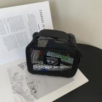 Bolsa de maquillaje de malla ligera, bolsillos para artículos de tocador de viaje con visibilidad, bolsa transparente con cremallera de gran capacidad, lápiz labial - details 5