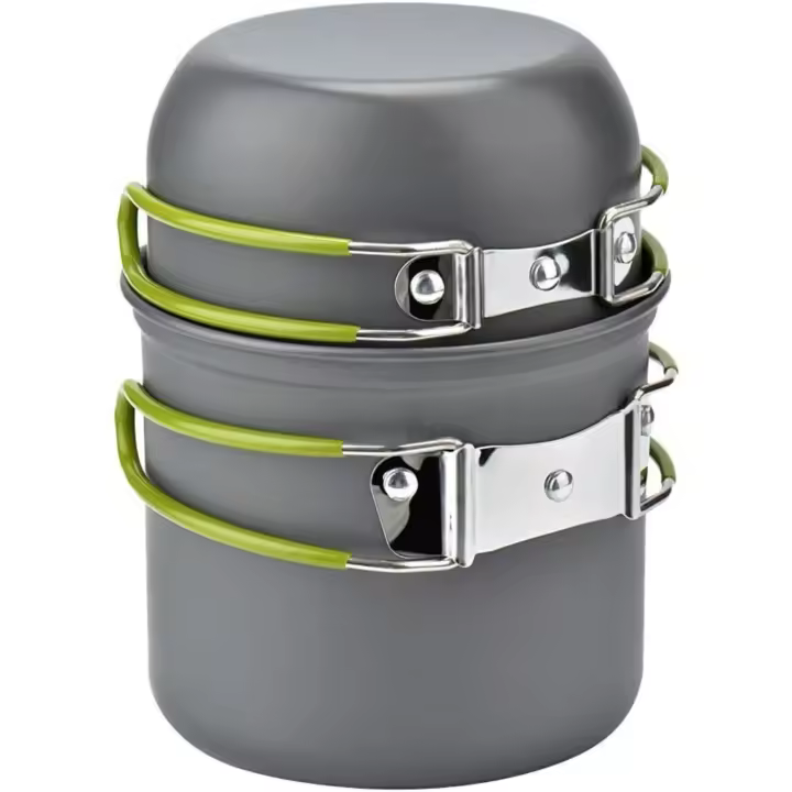 Juego de Cocina para Picnic al Aire Libre Entersports Olla Antiadherente, Platos, Utensilios - 1