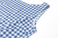 BUNO-Camiseta sin mangas con espalda descubierta y lazo para mujer, ropa de calle informal con estampado a cuadros, Tops cortos sin mangas, corsés ajustados de moda de verano, 2025 - details 7