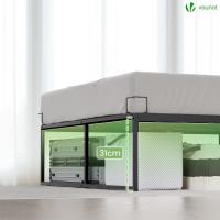 Cama de Acero Negro 140x190cm, Altura de 36cm, Espacio de Almacenamiento Bajo de Cama, Estructura de Cama Somier para Matrimonio, Armazón Marco Base de Cama - details 3