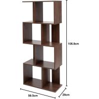 Estantería decorativa/estantes flotantes/Estantería de madera/Estantería con 4 estantes, oficina,modular, sala de estar, biblioteca - Display Shelf SRK-W3 - Marrón ceniza - details 73