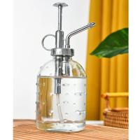Botella pulverizadora de vidrio tipo empuje, gota de lluvia, regadera de jardín a presión manual, pulverizador de flores transparente con fondo antideslizante a prueba de fugas para exteriores - details 8