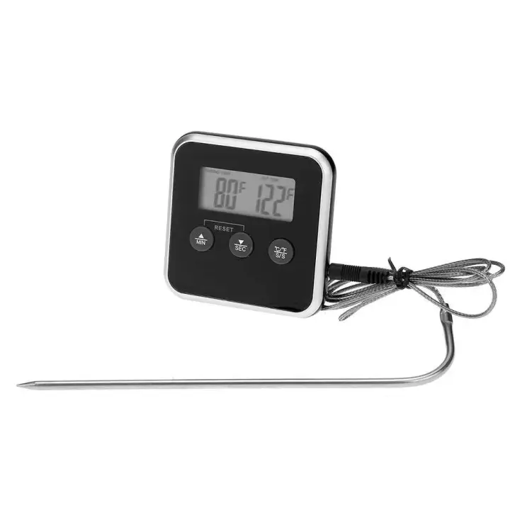 Termómetro electrónico LCD Digital para alimentos, sonda para carne para barbacoa, alarma de temperatura, temporizador de cocina - 1