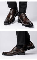 Caballero de cuero genuino tallado, zapatos de cuero para hombres, zapatos de vestir de negocios - details 19