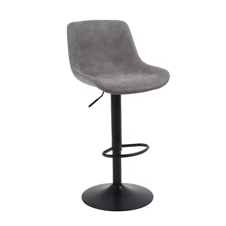 Taburete de Bar, Taburete Giratorio con Respaldo, sillas de Bar Modernas Ajustables, Taburete Alto sin Brazos de Piel sintética para Isla de Cocina, Color Blanco - 1